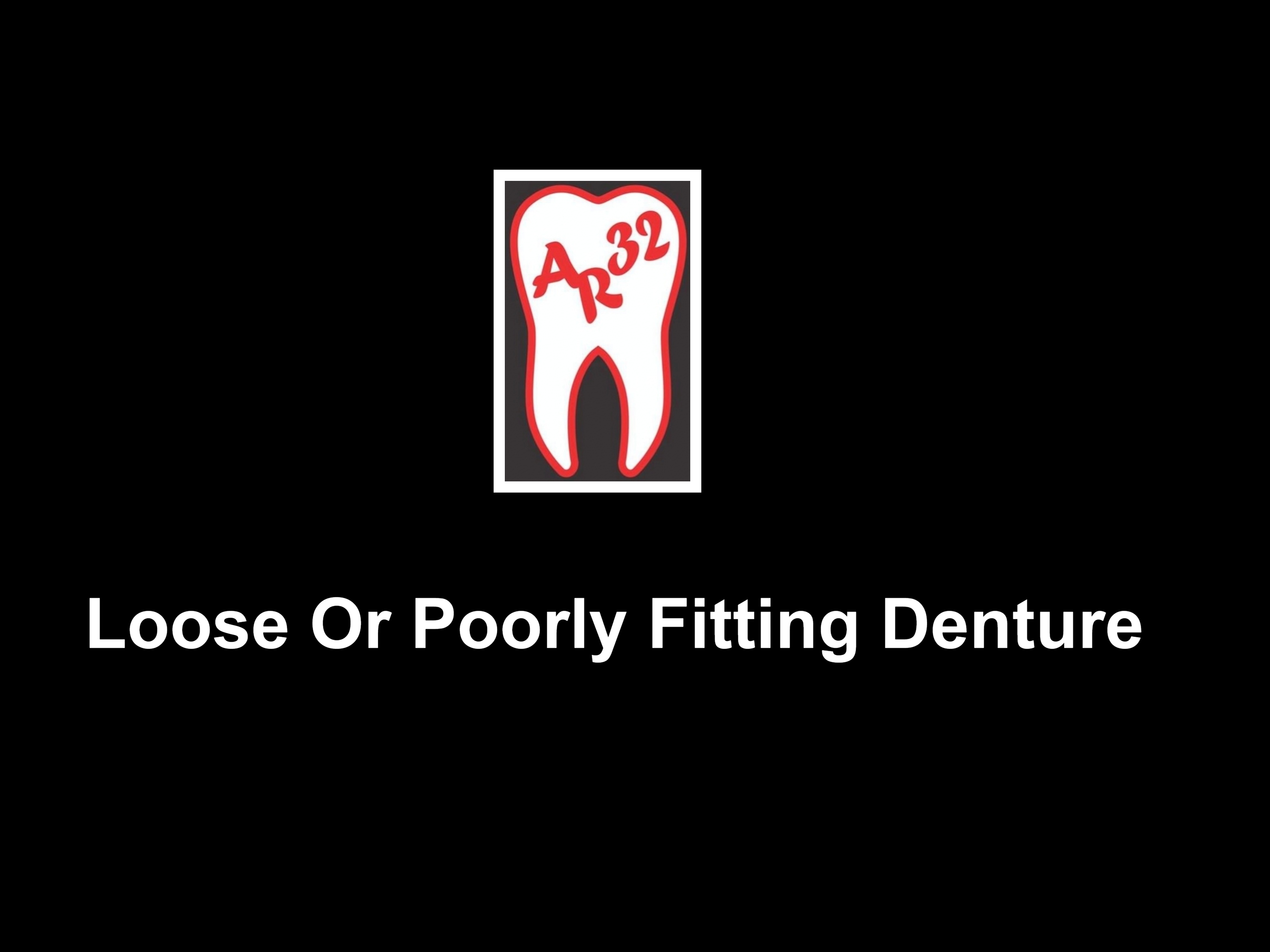 Loose complete denture and gum irritation clinical representation